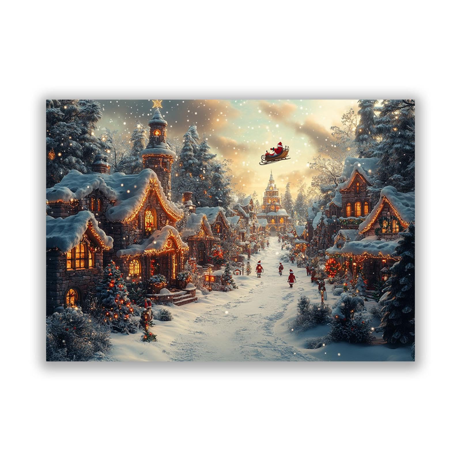 holiday＊木製パネル　絵画　原画　抽象画　テクスチャーアート　冬　モダン Amazon.co.jp: SHYAMIC ホワイト、レッド クリスマスウォールアート